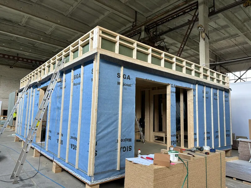 Entramado ligero de madera de una vivienda prefabricada