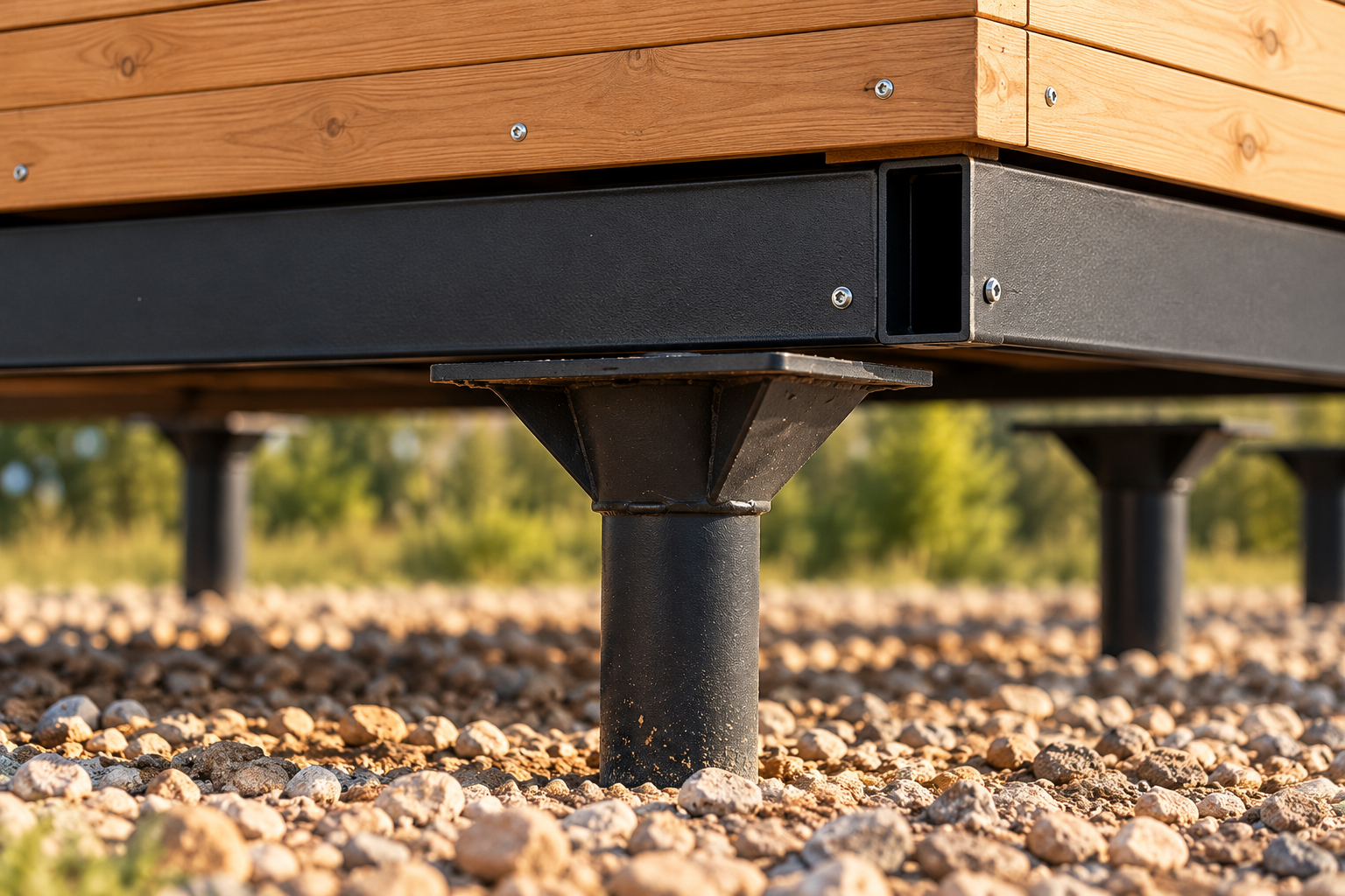Detalle de Tecnopié o pilote helicoidal para Tiny House