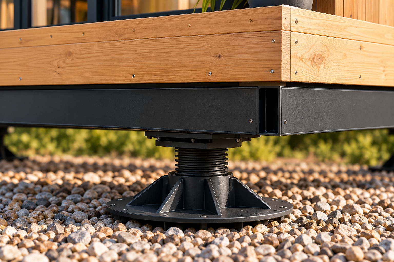 Detalle de pata regulable para Tiny House